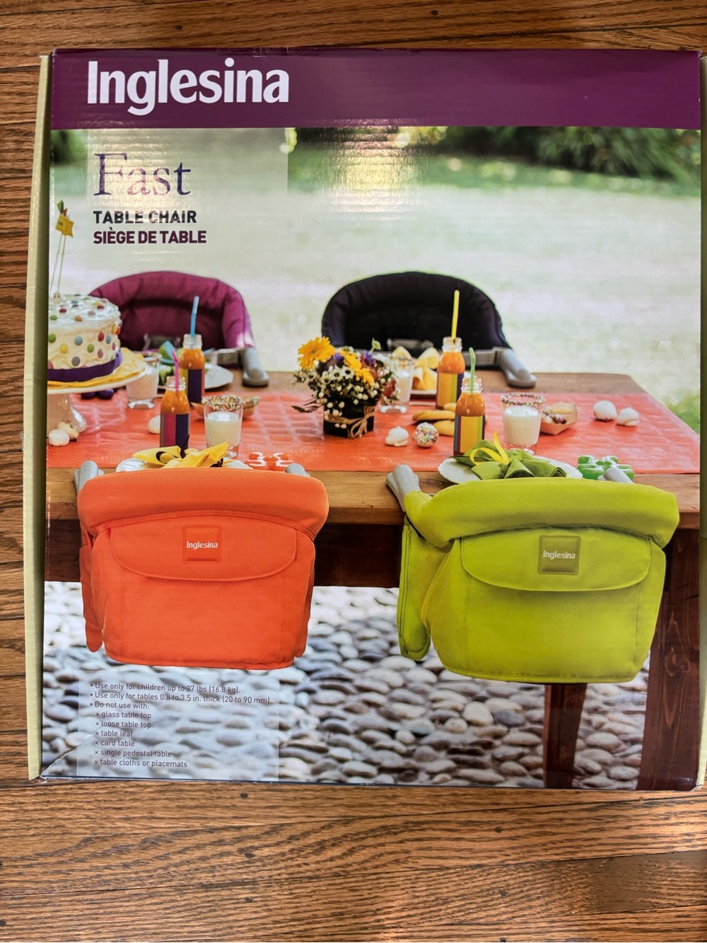 Inglesina Fast Clip-On Table Chair - Orange & Green